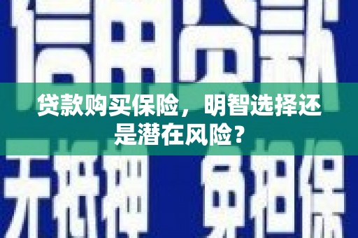 喜德贷款购买保险，明智选择还是潜在风险？