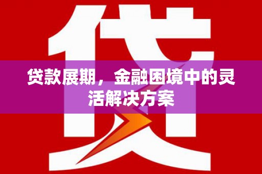 喜德贷款展期，金融困境中的灵活解决方案