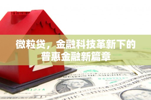喜德微粒贷，金融科技革新下的普惠金融新篇章